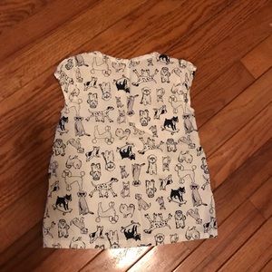 Kids button down shirt with cute dog pattern